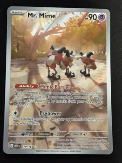 Pokemon TCG Mr. Mime 179/165 Sv: Scarlet & Violet 151 Holo Illustration Rare NM - Image 1