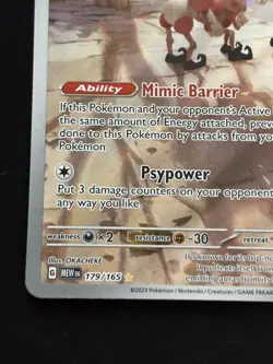 Pokemon TCG Mr. Mime 179/165 Sv: Scarlet & Violet 151 Holo Illustration Rare NM - Image 5