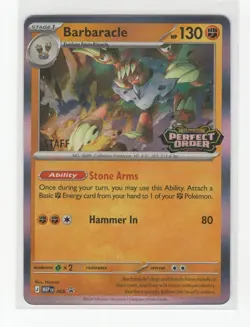 Pokemon Staff Perfect Order Black Star Promo MEP 065 Barbaracle - Image 1