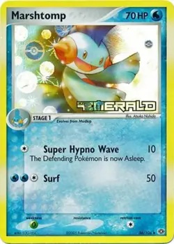 Marshtomp - 36/106 - Uncommon - Reverse Holo NM, English Pokemon EX Emerald - Image 1