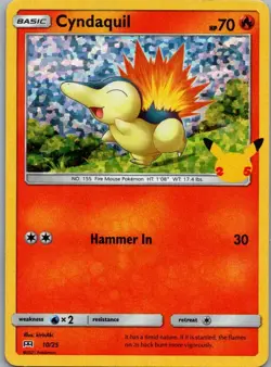 Cyndaquil 010/025 Promo McDonald's 25th Anniversary Promos Pokemon MP - Image 1