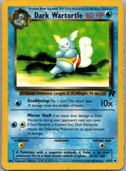 Dark Wartortle 46/82 Uncommon Team Rocket Pokemon Unlimited Heavily Played - Image 1