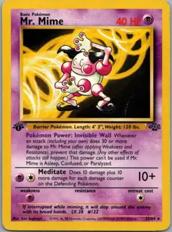 Mr. Mime 22/64 Rare Jungle Pokemon 1st Edition Heavily Played - Image 1