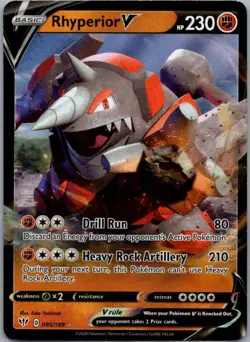 Rhyperior V 095/189 Holo Rare V Darkness Ablaze Pokemon Lightly Played - Image 1