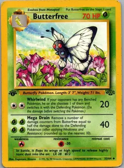 Butterfree 33/64 Uncommon Jungle Pokemon 1st Edition Heavily Played - Image 1