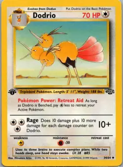 Dodrio 34/64 Uncommon Jungle Pokemon 1st Edition Lightly Played - Image 1