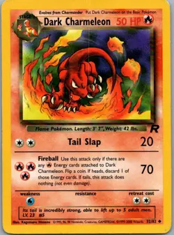 Dark Charmeleon 32/82 Uncommon Team Rocket Pokemon Unlimited Heavily Played - Image 1