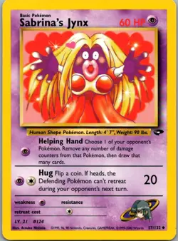 Sabrina's Jynx 57/132 Uncommon Gym Challenge Pokemon Unlimited Lightly Played - Image 1