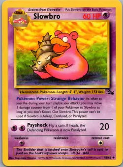Slowbro 43/62 Uncommon Fossil Pokemon Unlimited Lightly Played - Image 1