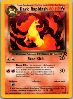 Dark Rapidash 44/82 Uncommon Team Rocket Pokemon Unlimited Moderately Played - Image 1