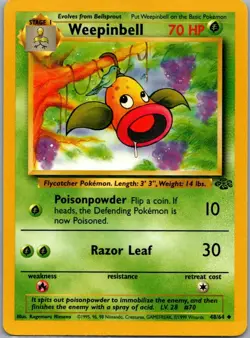 Weepinbell 48/64 Uncommon Jungle Pokemon Unlimited Lightly Played 2 - Image 1