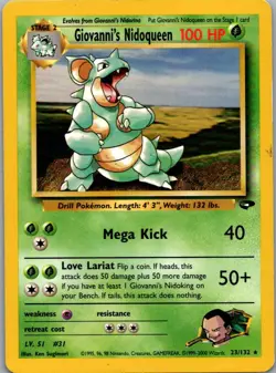 Giovanni's Nidoqueen 23/132 Rare Gym Challenge Pokemon Unlimited MP - Image 1