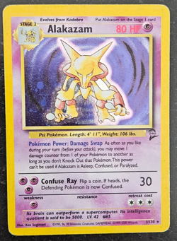 Alakazam 1/130 Base Set 2 Holo Rare Psychic 2000 English - Pokemon TCG - MP+ - Image 1