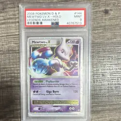 Pokemon Mewtwo LV.X Legends Awakened Holo Ultra Rare PSA 9 144/146 English 2008 - Image 1