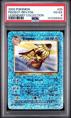 2002 POKEMON LEGENDARY COLLECTION #33 PIDGEOT-REVERSE FOIL PSA 4 - Image 1