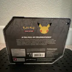 Pokemon Celebrations 25th Anniversary Sealed Tin Box Charizard Pikachu - Image 2