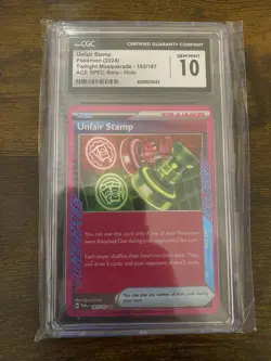 Pokemon 2024 Twilight Masquerade Unfair Stamp 165/167 CGC Gem Mint 10 Not PSA - Image 1