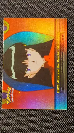 Abra and the Psychic Showdown #EP21 Blue Logo Topps Pokemon Rainbow Holofoil - Image 2
