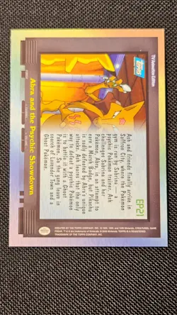 Abra and the Psychic Showdown #EP21 Blue Logo Topps Pokemon Rainbow Holofoil - Image 3