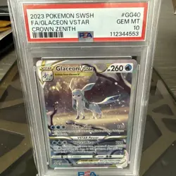 Pokemon TCG Glaceon VSTAR GG40/GG70 Galarian Gallery Crown Zenith PSA 10 - Image 1