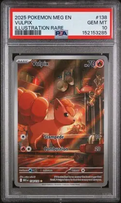 PSA 10 Vulpix 138/132 Illustration Rare Mega Evolution 2025 Pokemon - Image 1