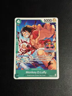 Bandai One Piece CCG Monkey.D.Luffy PRB02-005 Promo Red Bull DOUBLE DON!! - Image 1