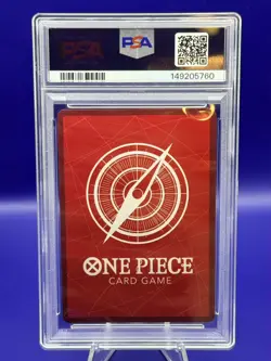 One Piece op14-eb04 The azure sea's seven Dracule Mihawk Alt Art Leader PSA 10 - Image 2