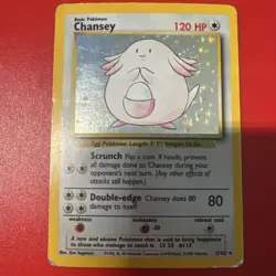 Chansey 3/102 Holo Rare Base Set Pokemon Card Vintage 1999 MP - Image 1