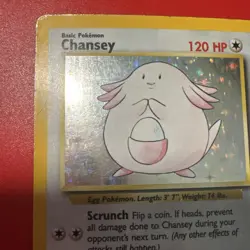 Chansey 3/102 Holo Rare Base Set Pokemon Card Vintage 1999 MP - Image 2