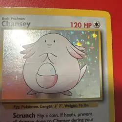 Chansey 3/102 Holo Rare Base Set Pokemon Card Vintage 1999 MP - Image 3