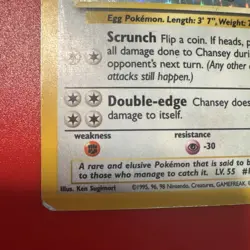 Chansey 3/102 Holo Rare Base Set Pokemon Card Vintage 1999 MP - Image 4