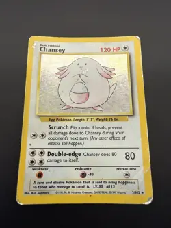 Chansey 3/102 | Base Set | Holo Rare Pokemon Card | HP - Image 1