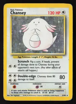 Chansey - 3/102 - Holo Rare - Base Set - Pokemon Card - HP - Image 1