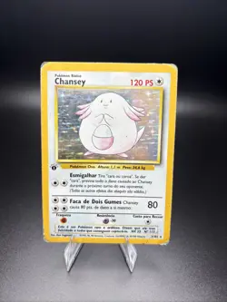 1999 Pokemon Portuguese CHANSEY 3/102 Base Set Rare Holo - 1st Edition - Image 1