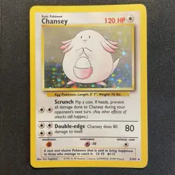 Chansey 3/102 Pokemon Card TCG Base Set Unlimited Holo Rare - Image 2