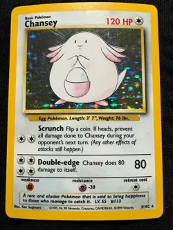 Chansey Base Set 3/102 Holo Rare - Vintage WotC Pokemon TCG LP - Image 1