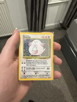 Pokemon Chansey TCG Base Set Holo Unlimited Rare Card 3/102 MP/HP - Image 1