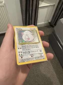 Pokemon Chansey TCG Base Set Holo Unlimited Rare Card 3/102 MP/HP - Image 2
