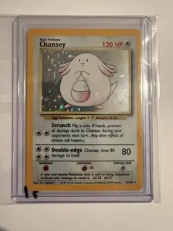 Pokemon Chansey 3/102 Base Set Holo Rare English HP 120 1999 - Image 1