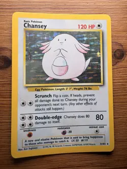 Chansey 3/102 HOLO original 1999 WOTC Pokemon TCG base set unlimited rare - Image 1