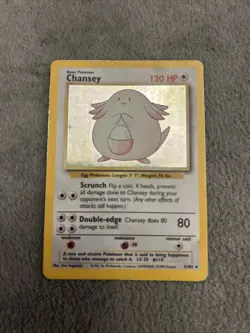 Pokemon TCG Chansey Holo Rare Card Base Set 3/102 - Image 1