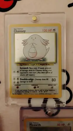 Pokemon Chansey Base Set Holo Rare 3/102 HP 120 English Card - Image 1