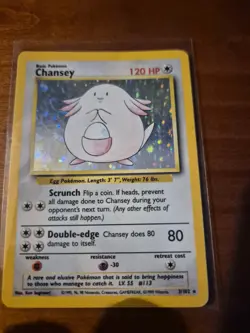 Pokemon TCG Chansey Base Set 3/102 Holo Unlimited Holo Rare - Image 1