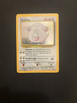 Pokemon Chansey TCG Holo Unlimited Rare Card Base Set 3/102 LP Condition - Image 1