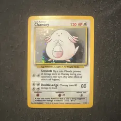 Pokemon Chansey TCG Holo Unlimited Rare Card Base Set 3/102 LP Condition - Image 1