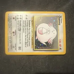 Pokemon Chansey TCG Holo Unlimited Rare Card Base Set 3/102 LP Condition - Image 3