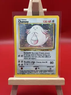 Chansey 3/102 Base Set Holo Rare Pokemon TCG (MP) - Image 1