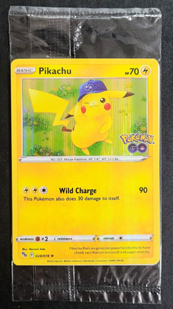 Pokemon Go Pikachu Holo Promo Card Sealed 028/078- NM - Image 1