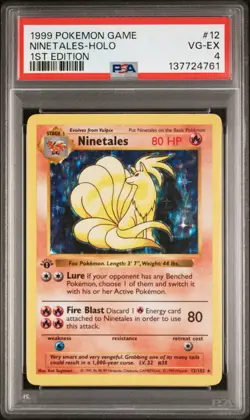 1999 POKEMON GAME #12 NINETALES-HOLO 1ST EDITION (PSA 4) - Image 1