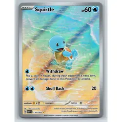 Squirtle 170/165 SV: Scarlet & Violet 151 Holo Illustration Rare Pokemon - Image 1